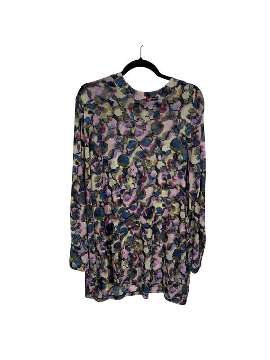 LOGO by Lori Goldstein Tops - LOGO Layers By Lori Goldstein Sz 3X Long Sleeve Printed Mesh Mock Neck Tunic Top